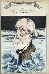 Portrait de Félix François Jean Cantagrel (1810-1887), homme de lettres, conseiller municipal et député de Paris. Caricature par Gill, Paris