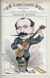 Portrait de Francis Pittié, poète français. Caricature par Gill, Paris