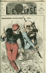 Chaussures nationales, Otto von Bismarck (1815-1898) échange ses bottes contre les sabots de la Moselle. Couverture de « L