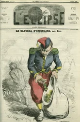 Le caporal habituel, un soldat cultivant un jardin au camp de Châlons. Couverture dans « L