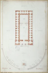 Plan du Temple de Salomon à Jérusalem, milieu du 19ème siècle