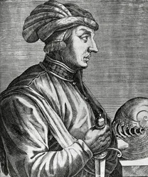 Portrait de Castruccio Castracani, Seigneur de Lucques, gravure de Les Vrais pourtraits et Vies des Hommes illustres