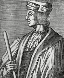 Portrait de Gaston de Foix, duc de Nemours (1489-1516), gravure de Les Vrais pourtraits et Vies des Hommes illustres