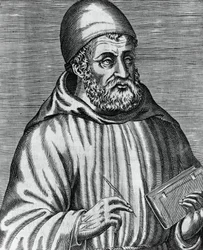 Portrait de John Duns, communément appelé Duns Scotus (1265 ou 1266-1308), philosophe et théologien écossais, gravure d