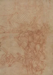La bataille de Spoleto, vers 1575 (craie rouge sur papier)