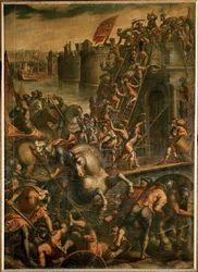 Le doge de Venise Enrico Dandolo et ses croisés prenant d