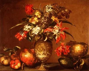 Tulipes, un œillet et d