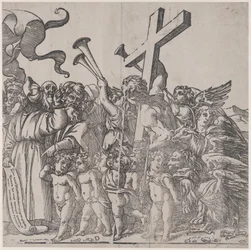 Section D : anges sonnant des trompettes, etc., du Triomphe du Christ, 1836