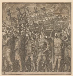 Le Triomphe de Jules César : Soldats portant les images de la guerre, 1593-99