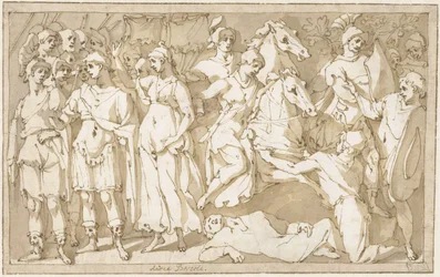 Empereur Trajan entre Roma et Victoria