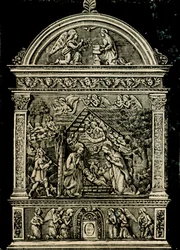 Nativité, retable en terre cuite d