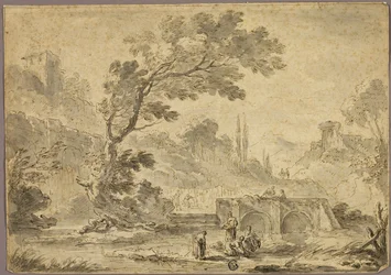 Lavandières au bord d