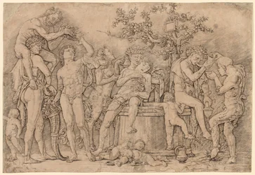 Bacchanale avec une cuve à vin