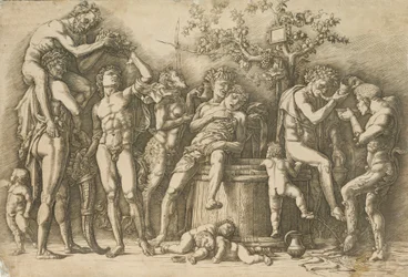 Bacchanale avec une cuve à vin, vers 1470-90
