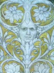 Autoportrait incorporé dans la frise décorative de la Camera degli Sposi ou Camera Picta, 1465-74 (détail)