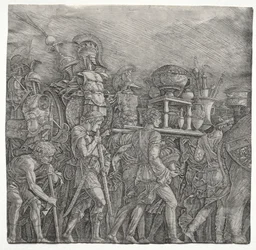 Les Triomphes de César : Les Porteurs de Corselet, vers 1495