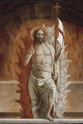 La Résurrection de Jésus-Christ. Détail de la prédelle du retable de San Zeno