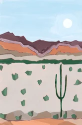Lune sur cactus