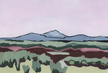 Ciel rose et terre abstraite, 2024