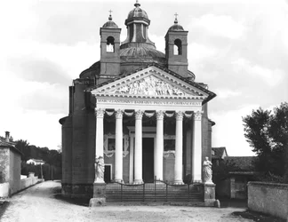 Façade du tempietto de la Villa Barbaro, construite en 1580-84