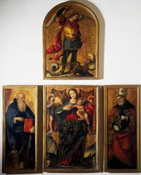 Polyptyque avec la Vierge et les Saints, par Andrea Sabatini da Salerno
