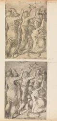 Moïse montrant les cailles aux Israélites, vers 1545