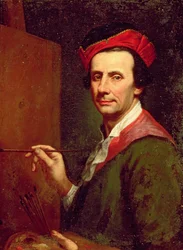 Artiste à un chevalet, vers 1750