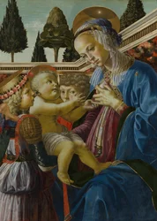 Madone avec enfant et deux anges