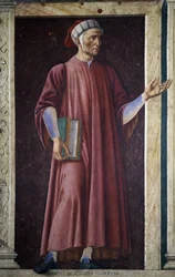 Dante Alighieri de la série Villa Carducci des hommes et femmes célèbres, c.1450