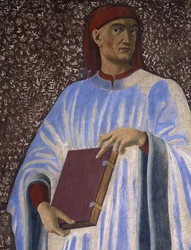 Giovanni Boccaccio (1313-75) de la série Villa Carducci des hommes et femmes célèbres (détail), vers 1450