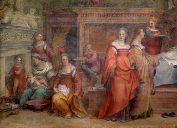 La naissance de la Vierge (détail)