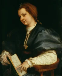 Dame avec un livre de vers de Pétrarque, vers 1514