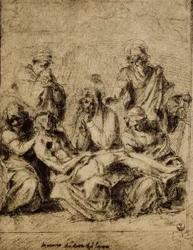 Étude pour la Déposition, dessin par Andrea del Sarto. Gabinetto dei Disegni e delle Stampe, Galerie des Offices, Florence