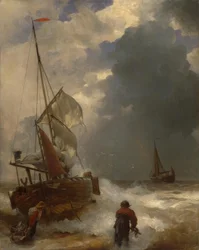 A. Achenbach, Débarquement des pêcheurs