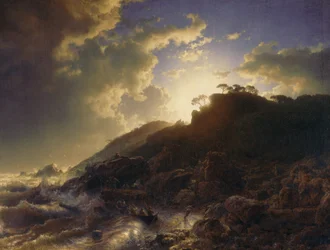 Coucher de soleil après une tempête sur la côte de Sicile