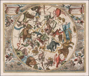 Carte céleste de 1660 - Haemisphaerium Stellatum Boreale Antiquum