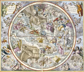 Carte des constellations chrétiennes par Julius Schiller