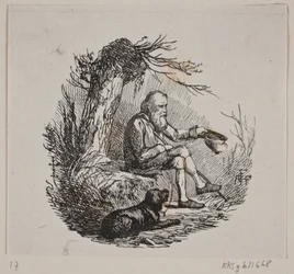 Mendiant sous un saule