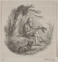 Mendiant sous un saule