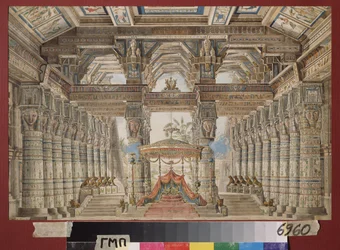Décor préparatoire pour le ballet César en Égypte