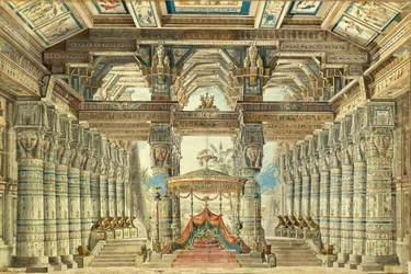 Décor de scène pour le ballet César en Égypte de G. Haendel, 1834