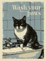 Lave-toi les pattes, chat