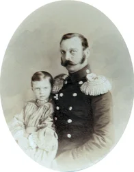 Tsar Alexandre II et sa fille la grande-duchesse Maria Alexandrovna, fin des années 1850