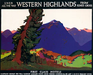 Western Highlands - Hôtels de première classe - Affiche britannique, c1926