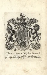 Armoiries et blason du très haut et puissant monarque le roi George I de Grande-Bretagne