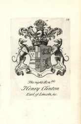 Blason et crête du très honorable Henry Clinton, 7e comte de Lincoln