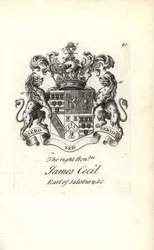 Blason et armoiries du très honorable James Cecil, 5e Comte de Salisbury