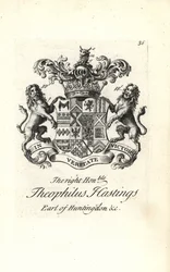 Blason et armoiries du très honorable Theophilus Hastings, 9e comte de Huntingdon