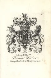 Blason et armoiries du très honorable Thomas Herbert, 8e comte de Pembroke et Montgomery