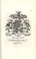 Blason et crête du très honorable William Greville, 7e Baron Brooke